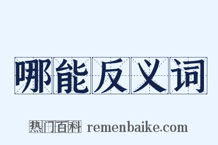 哪能反义词是什么意思的图片